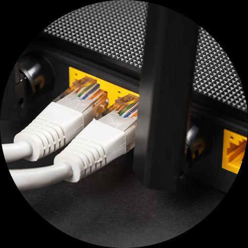 Two wires connected to a laptop