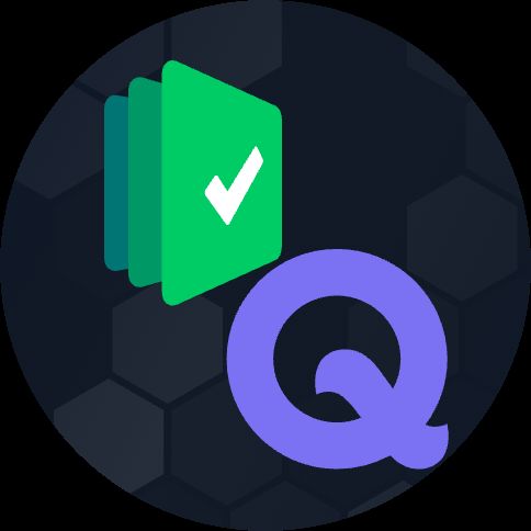 Testpad vs Qase Testpad and Qase logos over a dark geometric background